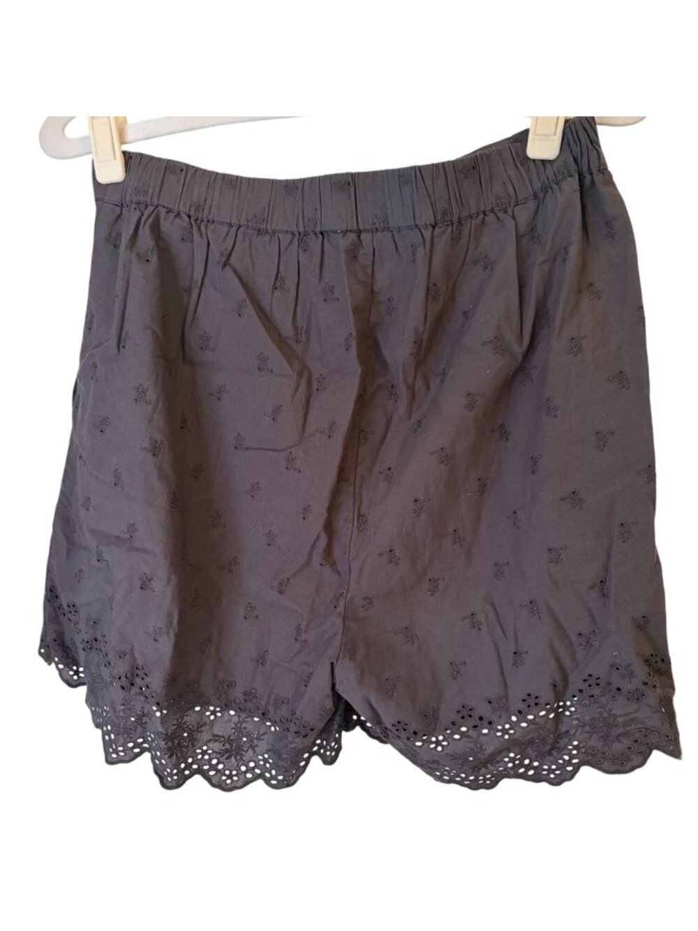 Dylan Cotton Eyelet Shorts Charcoal Black Size M NWT - Picture 2 of 5